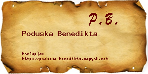 Poduska Benedikta névjegykártya